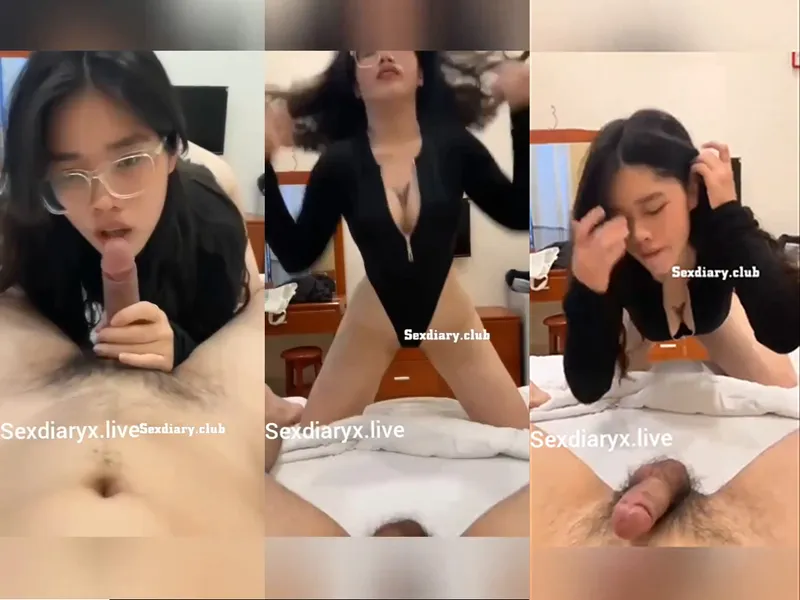 Em rau vú bự kính cận mút chuối điêu luyện